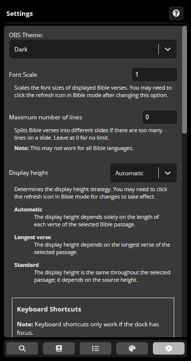 Comprehensive Settings